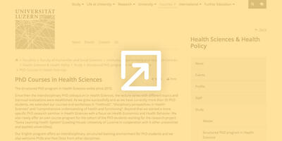 Structured PhD program in Health Sciences